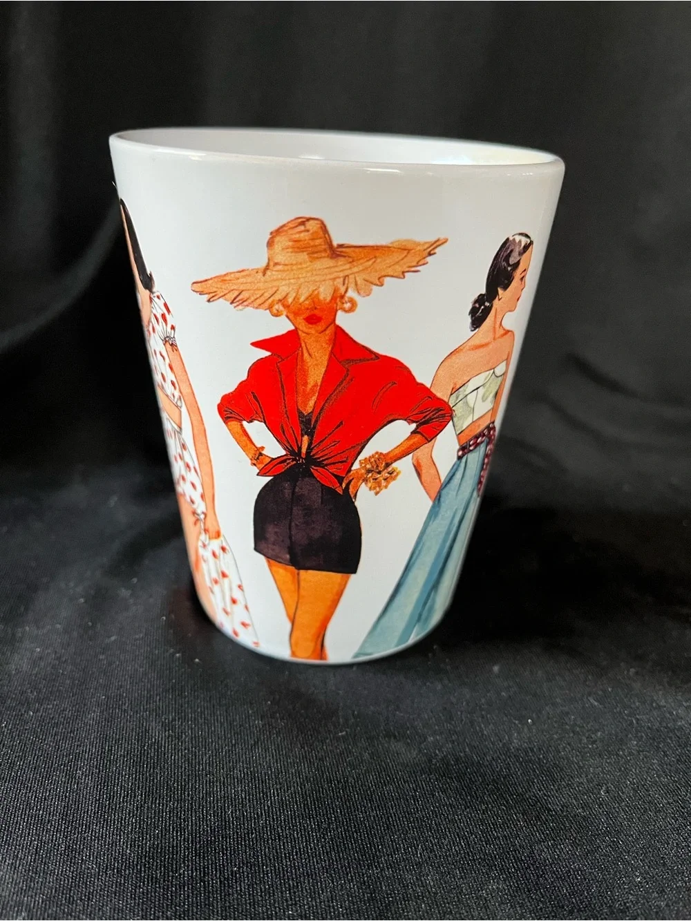 Retro Fashion Print WhiteCeramic Mug with 1948 fashions by Simplicity